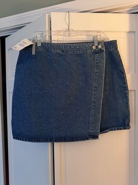 ASOS Blue Denim Wrap-Style Mini Skirt